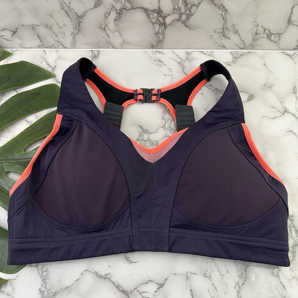 Kari Traa Womens Sports Bra Size 80 D 34 D Purple Pink Adjustable Strap